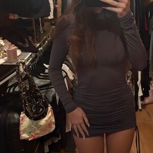 Gray Long Sleeve Dress